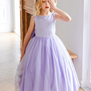purple jewel neck sleeveless polyester tulle beaded kids social party dresses showprettydress