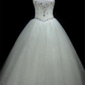 sequin ball gown sleeveless floor length beading tulle halter wedding dresses showprettydress