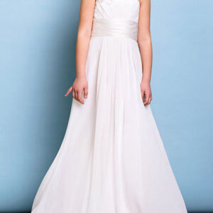 strapless chiffon sleeveless floor length a line flowers kids party dresses showprettydress