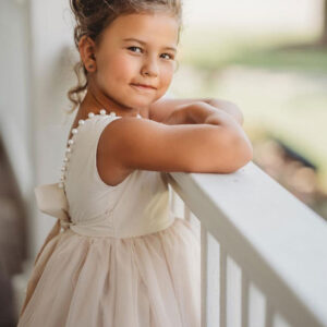 tulle champagne jewel neck sleeveless short princess party dress kids sash pageant dresses showprettydress