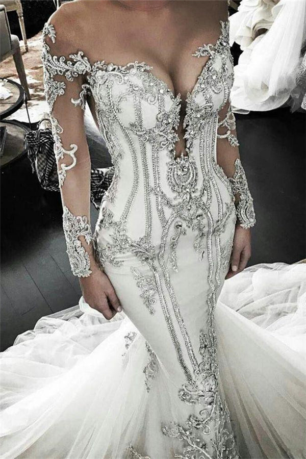 vintage appliques mermaid wedding dresses off the shoulder long sleevess bridal gowns showprettydress vintage appliques mermaid wedding dresses off the shoulder long sleevess bridal gowns showprettydress