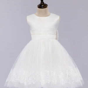white pageant dress princess sleeveless short girls dinner dress showprettydress
